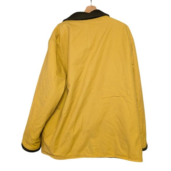 Atlantic Rancher Green Yellow Reversible Jacket Hood Corduroy Collar Mens Size L - Picture 5 of 13